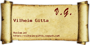Vilheim Gitta névjegykártya